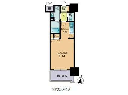 RJRプレシア薬院(ワンルーム/2階)の間取り写真