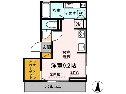 RAFALE-ERI ラファールエリ(ワンルーム/3階)の間取り写真