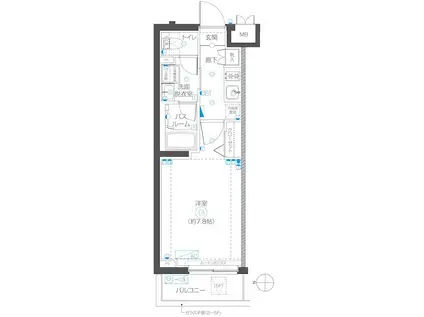ZOOM武蔵新城(1K/4階)の間取り写真