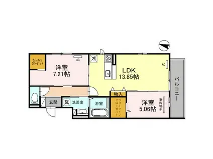 エヌ プレミール(2LDK/3階)の間取り写真