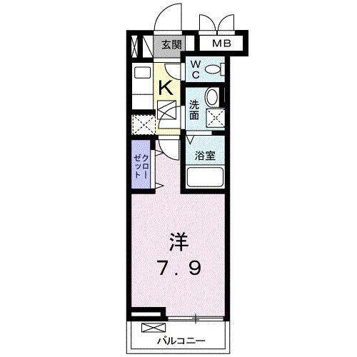 アヴァンティ(1K/1階)の間取り写真