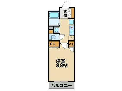 エステルハージー(1K/1階)の間取り写真