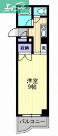 グランツ西古松I(1K/5階)の間取り写真