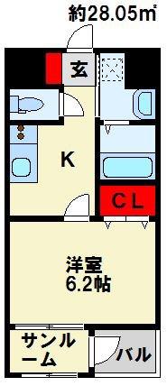 MDIエスポアール桜ヶ丘(1K/1階)の間取り写真