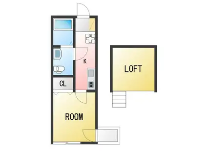 プライムコート上大岡(1K/2階)の間取り写真