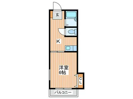 大和田ハイツ(1K/2階)の間取り写真