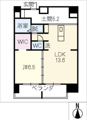 豊田駅前ビル(1LDK/11階)の間取り写真