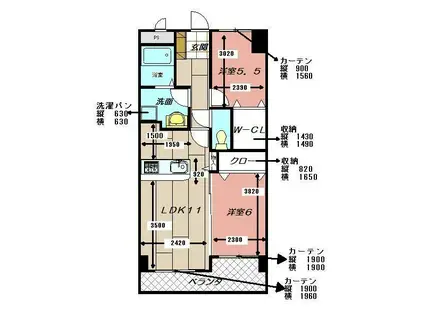 LE GRAND BLEU(2LDK/2階)の間取り写真