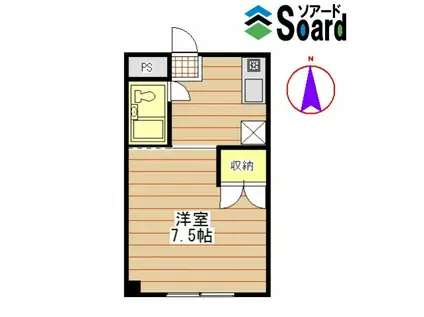 ハイツ大黒屋(1K/2階)の間取り写真