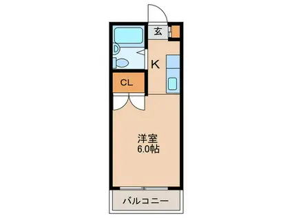 けやきハイツ(1K/1階)の間取り写真
