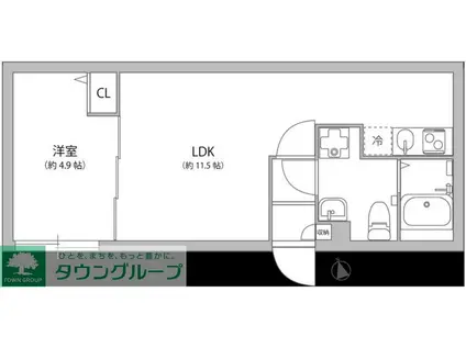 グランパーク大山(1LDK/2階)の間取り写真