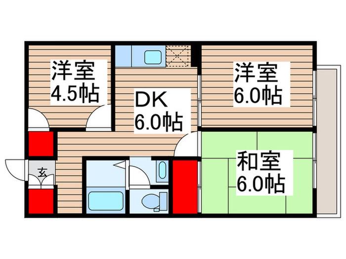 メゾンコスモ(3DK/1階)の間取り写真