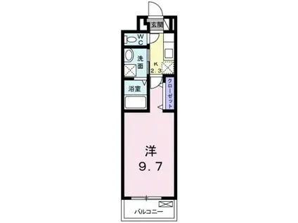 フラッツ・アイV(1K/3階)の間取り写真