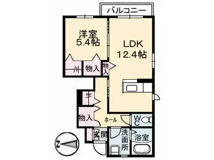 メゾン・ジュイエA(1LDK/1階)の間取り写真