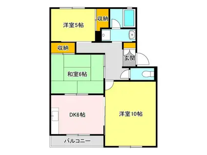 グランドハイツ御幸M(3DK/2階)の間取り写真