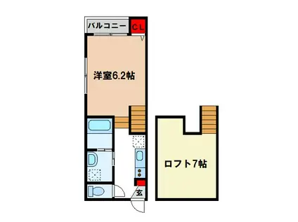 シャレオ湯町II(1K/1階)の間取り写真