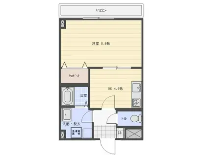 ヒルズ楓(1DK/5階)の間取り写真