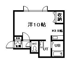 ロイヤルポケット(1K/2階)の間取り写真