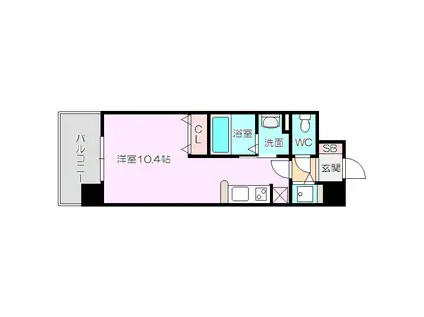 ALIVIO(ワンルーム/2階)の間取り写真