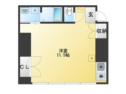 アーバンビュー本町(ワンルーム/6階)の間取り写真