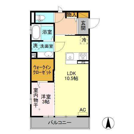 コージーネスト(1LDK/3階)の間取り写真