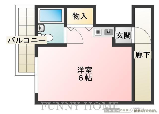 クオリティ宮坂(ワンルーム/3階)の間取り写真