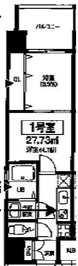 ビガーポリス486与力町公園II(1LDK/12階)の間取り写真