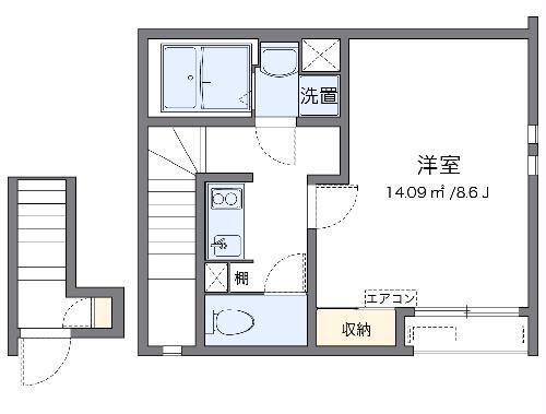クレイノプランドール(1K/2階)の間取り写真