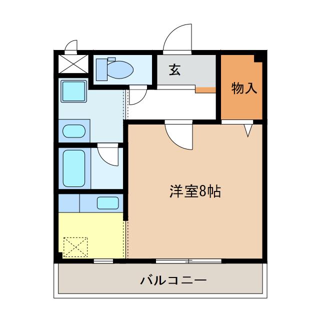 グランコート(1K/3階)の間取り写真