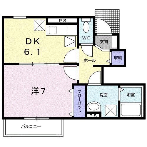 フラン カーサIII(1DK/1階)の間取り写真