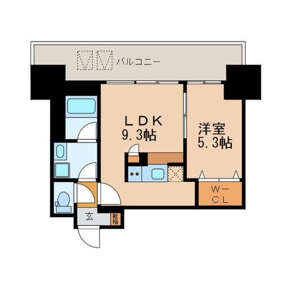 プレミアムコート葵(1LDK/2階)の間取り写真