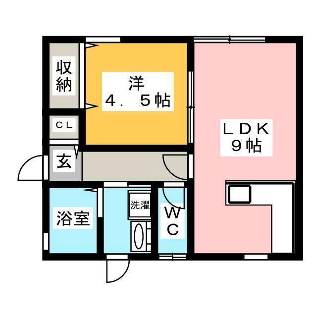 ミレージュ(1LDK/1階)の間取り写真