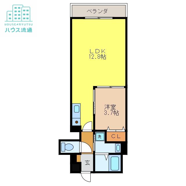 リード浜町(1LDK/6階)の間取り写真