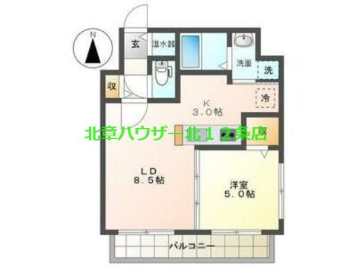 スペチアーレ札幌(1LDK/9階)の間取り写真
