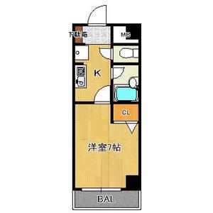 芳野アミティ(1K/3階)の間取り写真