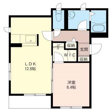 ORCHIDS(1LDK/2階)の間取り写真