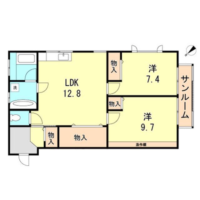 ラポー王子(2LDK/2階)の間取り写真