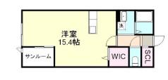 96APT(ワンルーム/2階)の間取り写真