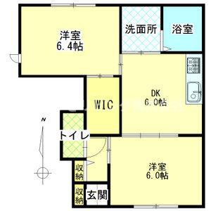 城山ヒルズB(1LDK/1階)の間取り写真