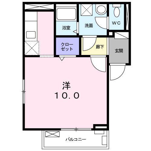 サンローレル(ワンルーム/3階)の間取り写真