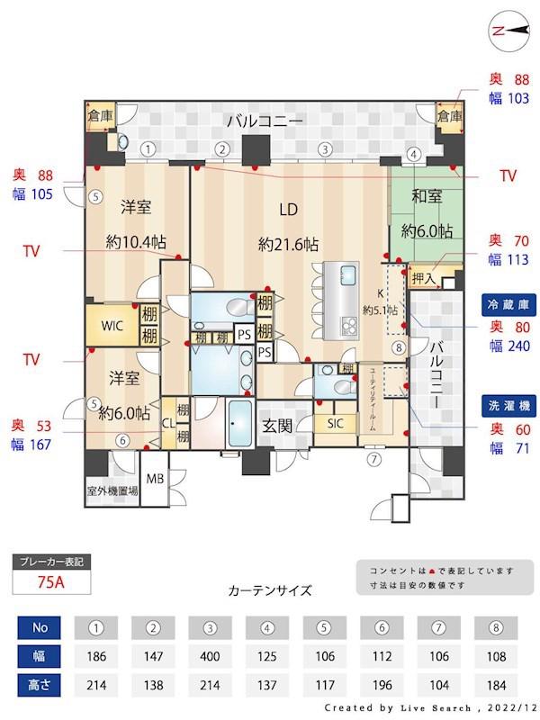 サンメゾン大濠公園北(3LDK/14階)の間取り写真
