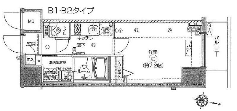 ZOOM九段下(1K/2階)の間取り写真