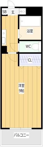 セレージャ桜塚(1K/3階)の間取り写真