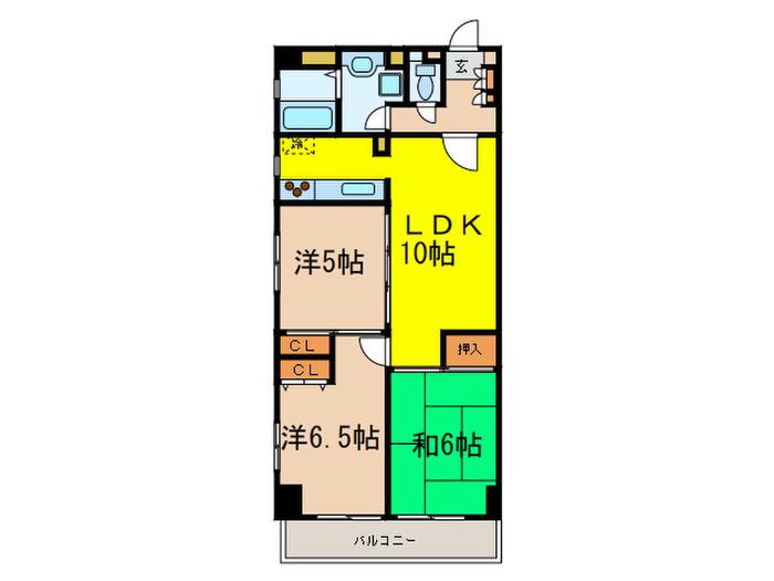 クレセント丸の内(3LDK/5階)の間取り写真