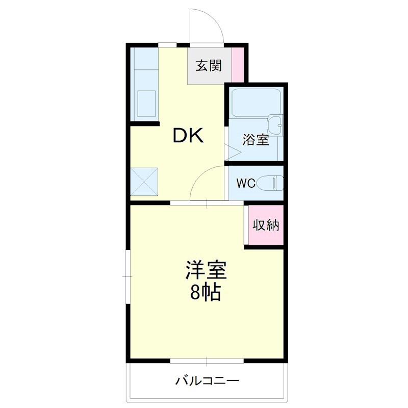 アルタ・ミラ(1DK/2階)の間取り写真