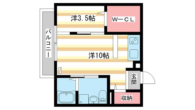 J.QUALIOR学園前(1LDK/2階)の間取り写真