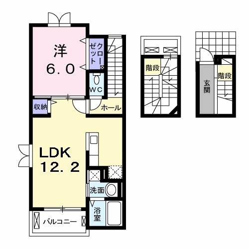 プラシード・セレノ・カーサ(1LDK/3階)の間取り写真