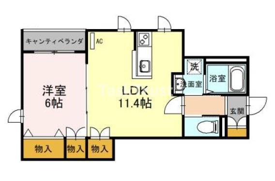 ディア グラナート(1LDK/3階)の間取り写真