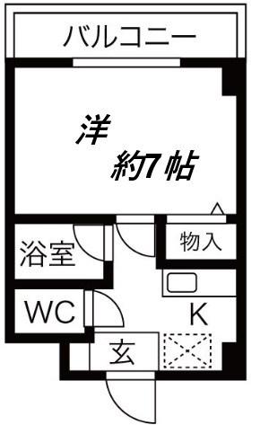 サウザンド塚口(1K/7階)の間取り写真