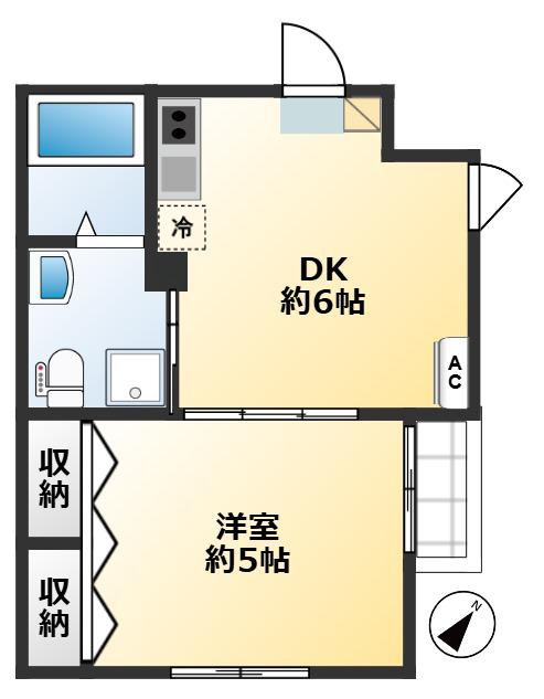 さくらテラス(1DK/3階)の間取り写真